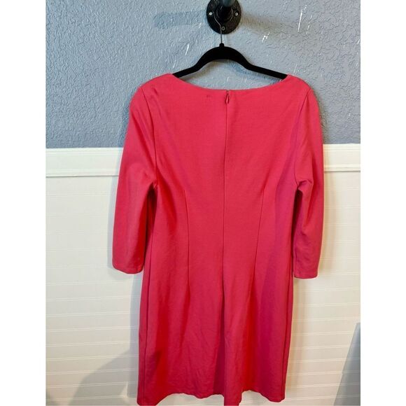 Eliza J Women’s Round Neck Long Sleeve Mini Sheath Dress Pink - Picture 6 of 7